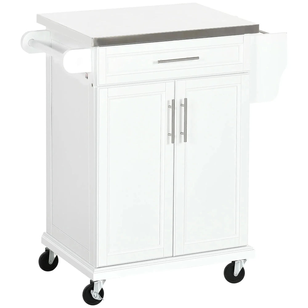Kitchen Island Cart Stainless Steel Countertop With Drawer & Towel Rack Media 10