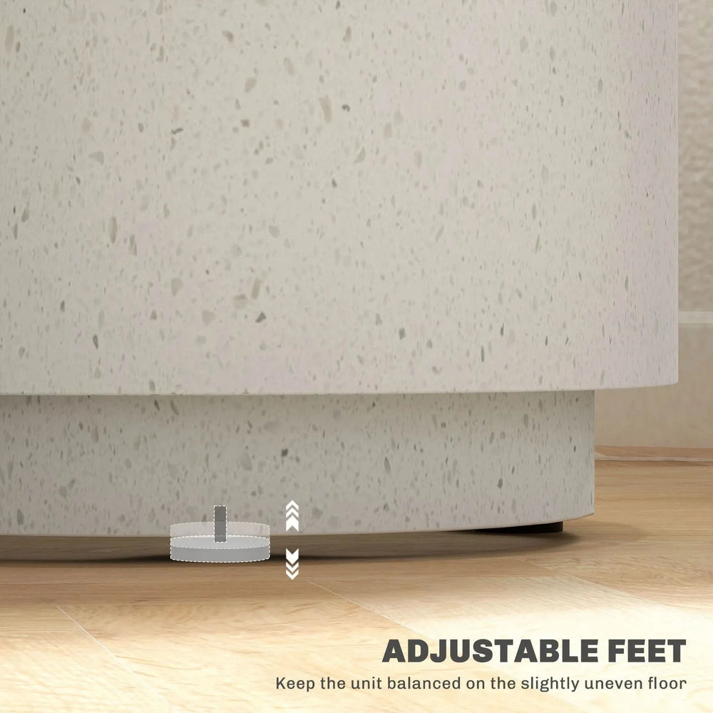Round Side Table Terrazzo Finish & Lightweight End Table With Adjustable Feet Media 3