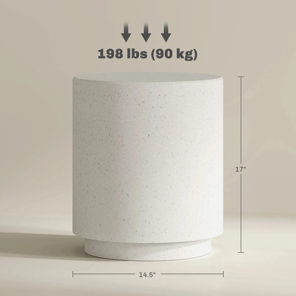 Round Side Table Terrazzo Finish & Lightweight End Table With Adjustable Feet Media 6