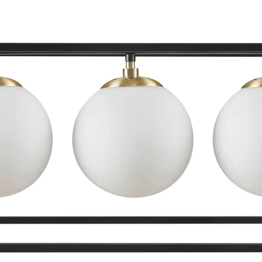 Chandelier 6 Light Linear Frosted Glass Globe Fixture Industrial Style Media 6