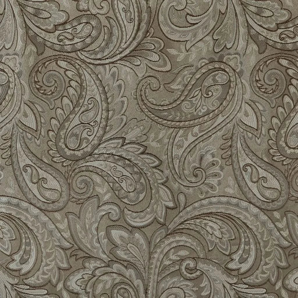 Jacquard Curtain Panels Polyester Blue & Brown Light Sheen Living Room Pair Media 2