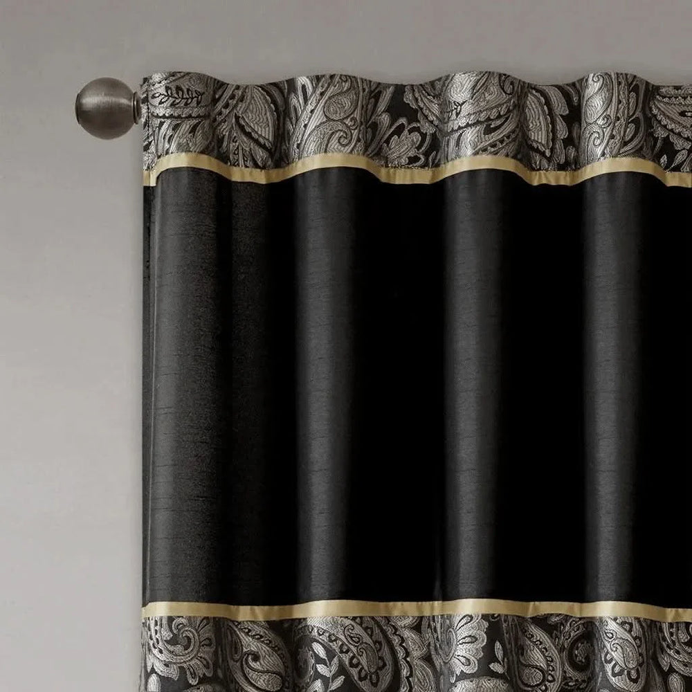 Jacquard Curtain Panels & Polyester Faux Silk Light Sheen Set 2 Pack Media 5