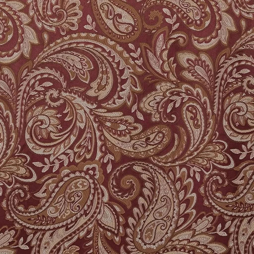 Jacquard Curtain Panels Polyester Paisley Pattern Room Darkening Panel Pair Media 10