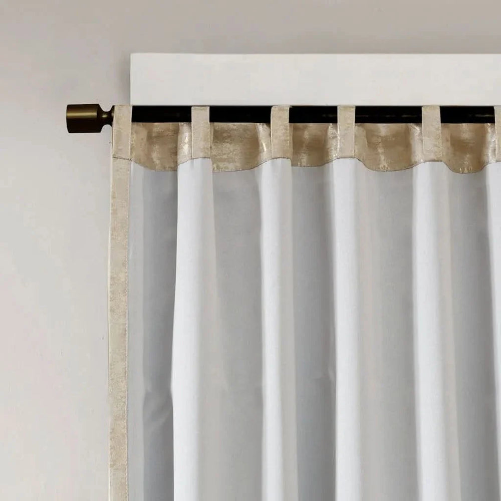 Total Blackout Curtain Panel Jacquard Lined Polyester Gold Marble Pattern Media 6