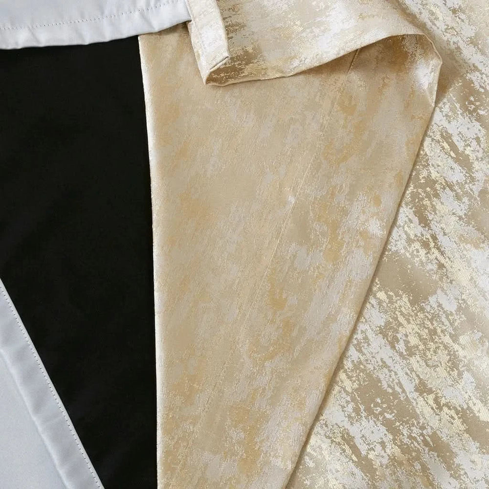 Blackout Curtain Panel Jacquard Lined Polyester Rod Pocket Back Tab Media 11