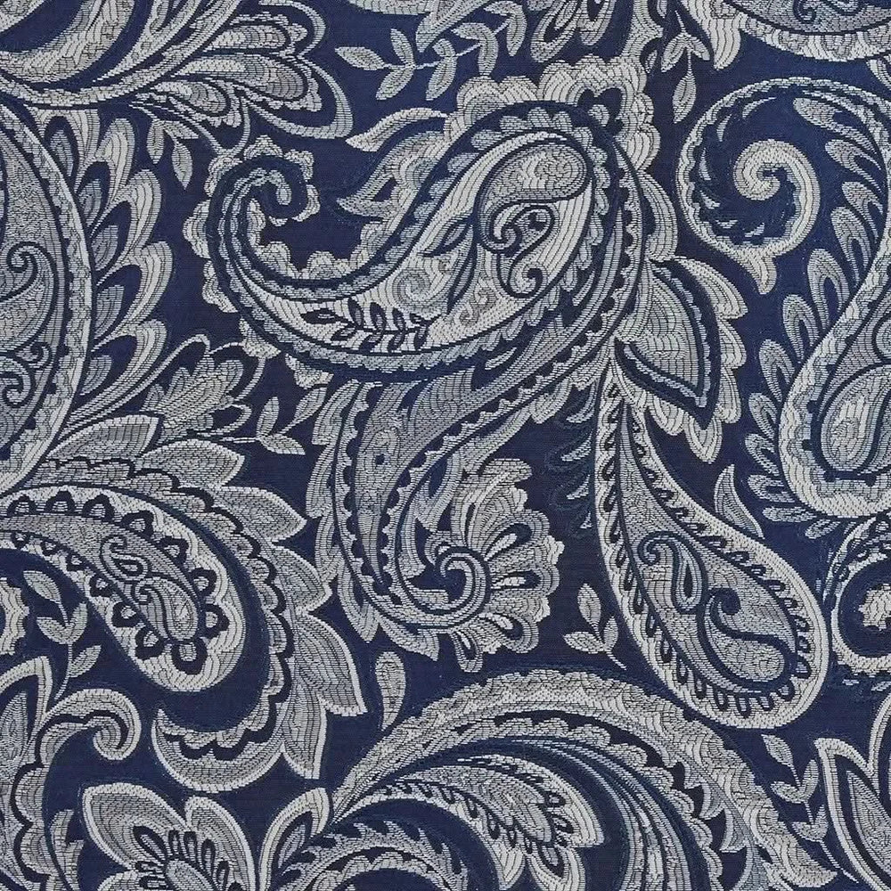Jacquard Window Valance Polyester Navy Paisley Pattern for Living Room Media 5