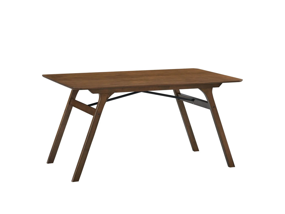 Dining Table Walnut Finish Synthetic Wood Rectangular Durable Midcentury Media 4