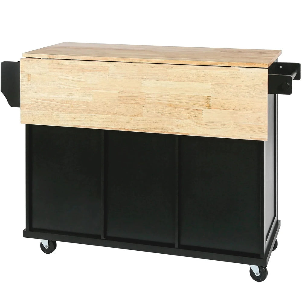 Kitchen Cart Rubber Wood Top Drop Leaf Design Storage Island On Wheels Media 14