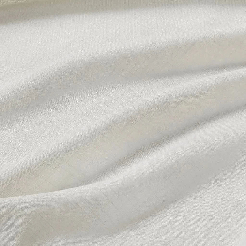 Linen Curtain Panels Linen Blend Light Filtering White Polyester Window Pair Media 15
