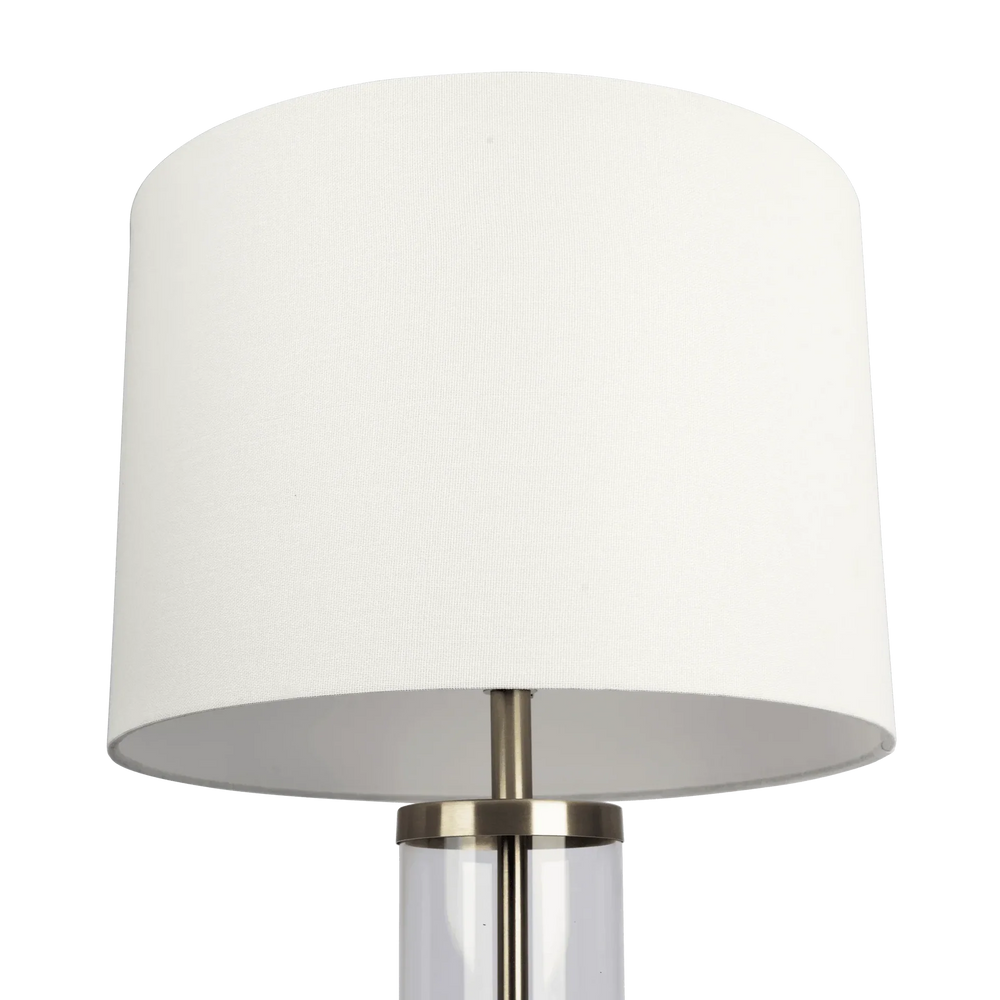Table Lamp Brushed Nickel & Clear Glass Body With Elegant Metal Base Media 3
