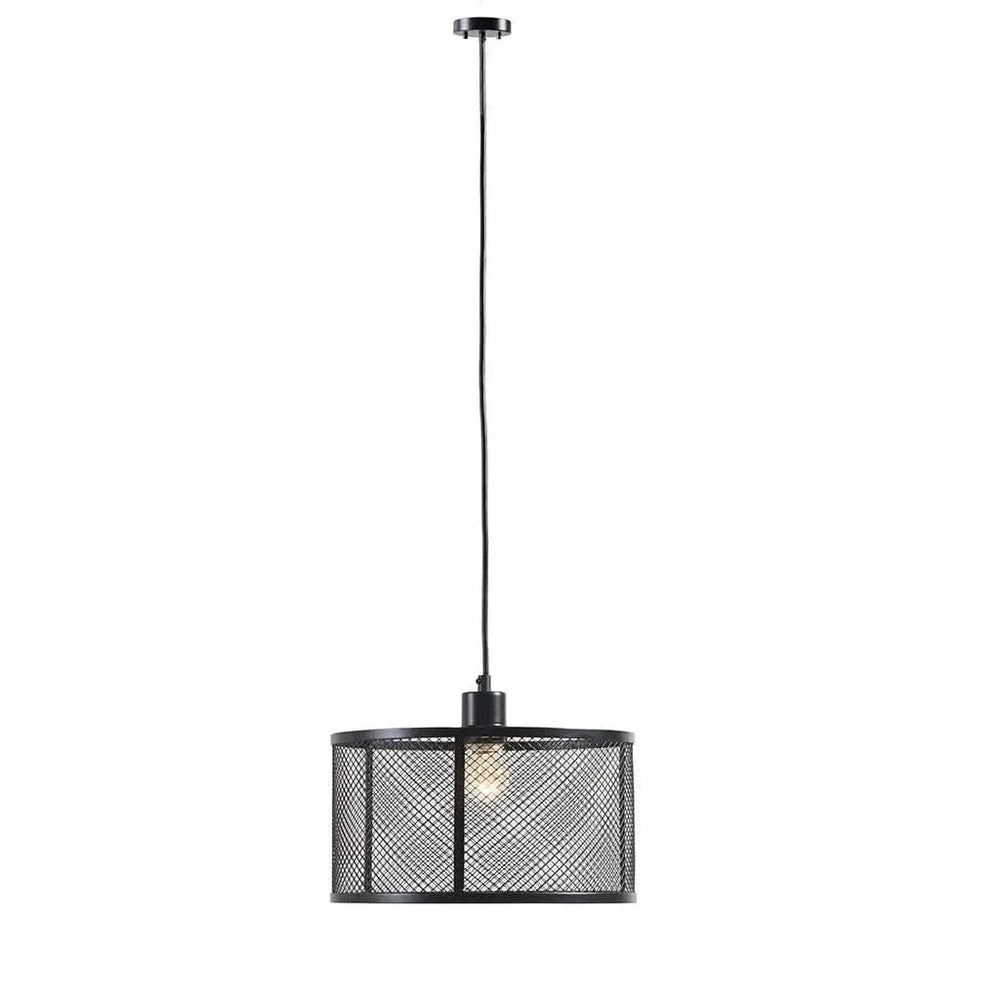 Metal Mesh Pendant Light Iron Black Finish Industrial Ceiling Fixture Media 4