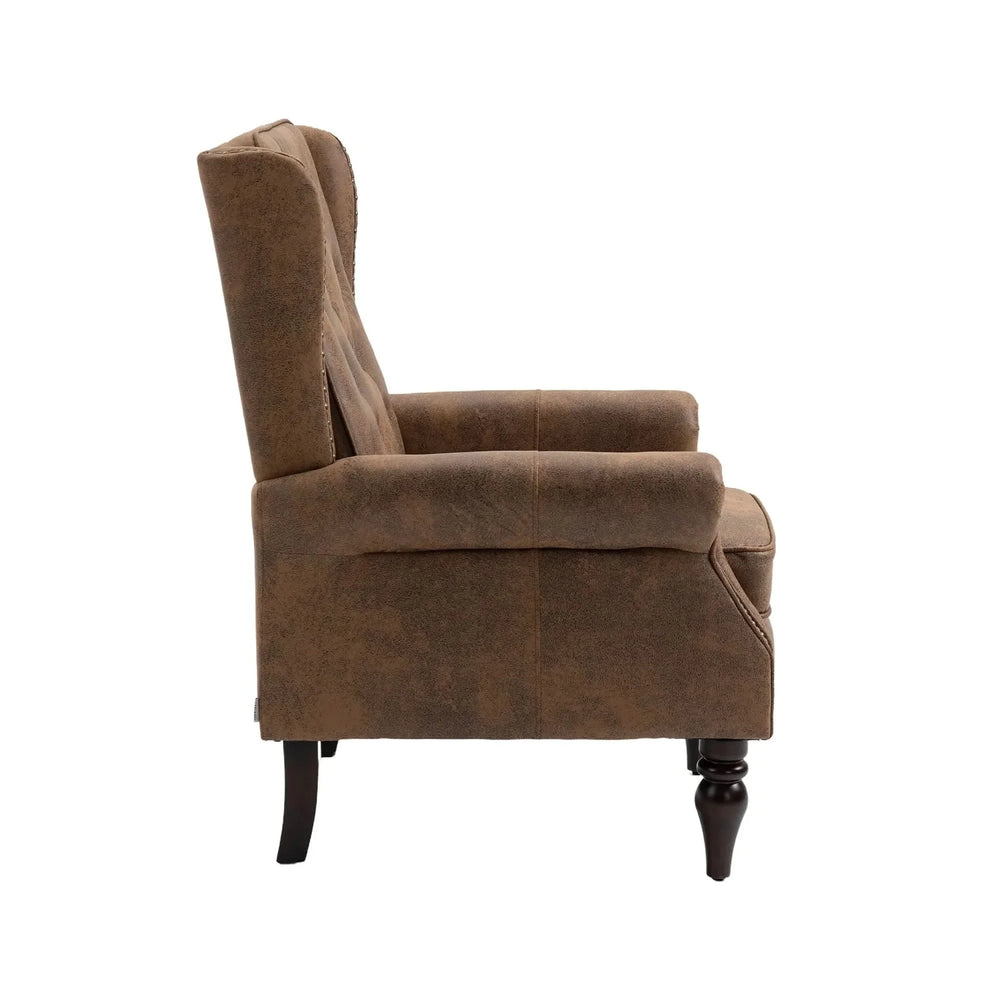 Armchair With Microsuede Upholstery Wood Frame Cozy Living Room Chair Media 13
