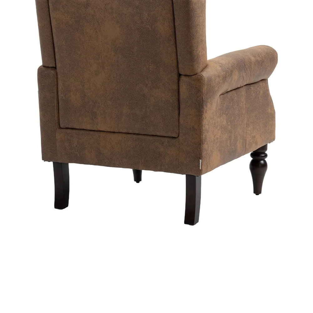 Armchair With Microsuede Upholstery Wood Frame Cozy Living Room Chair Media 25