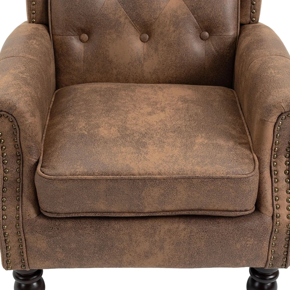 Armchair With Microsuede Upholstery Wood Frame Cozy Living Room Chair Media 20
