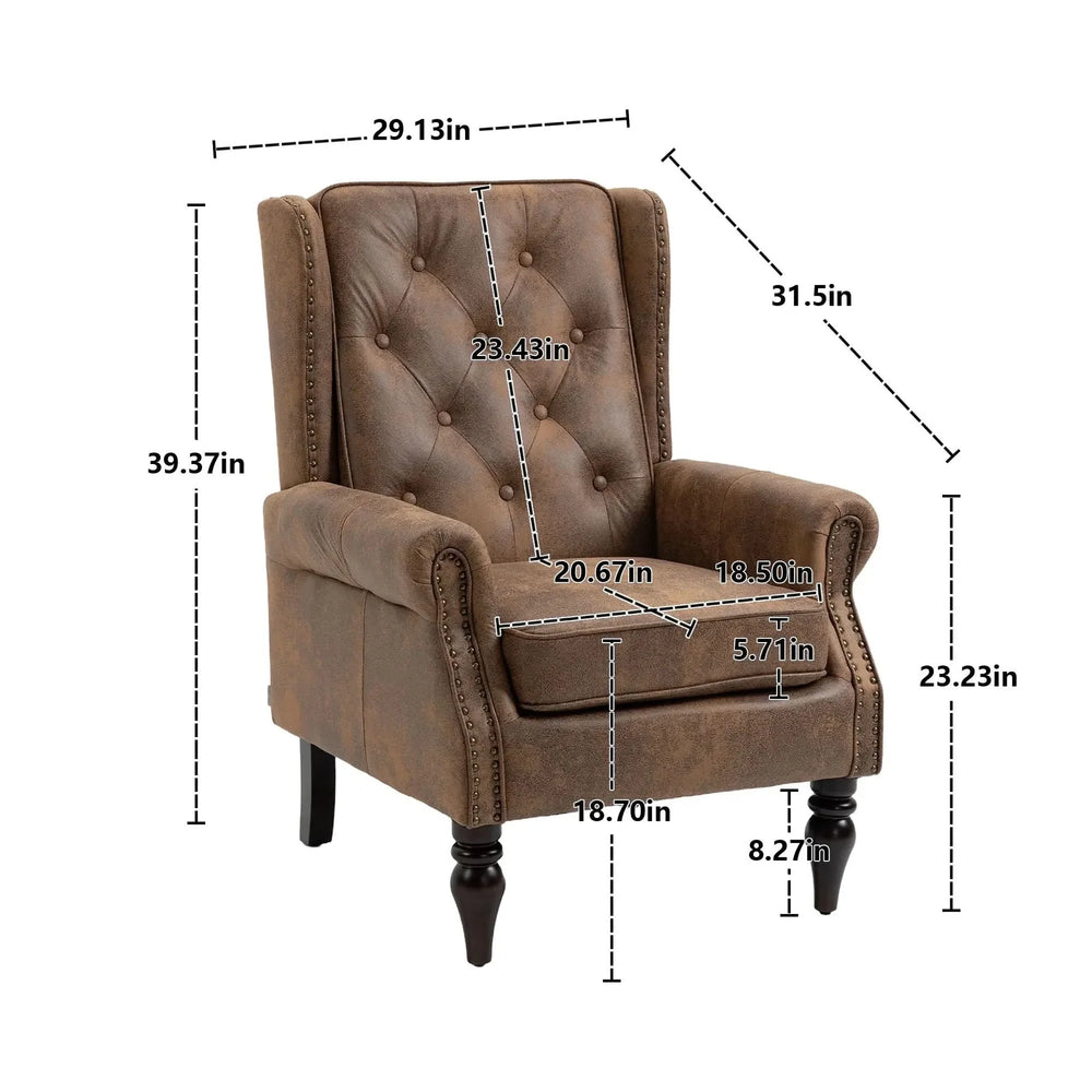 Armchair With Microsuede Upholstery Wood Frame Cozy Living Room Chair Media 3