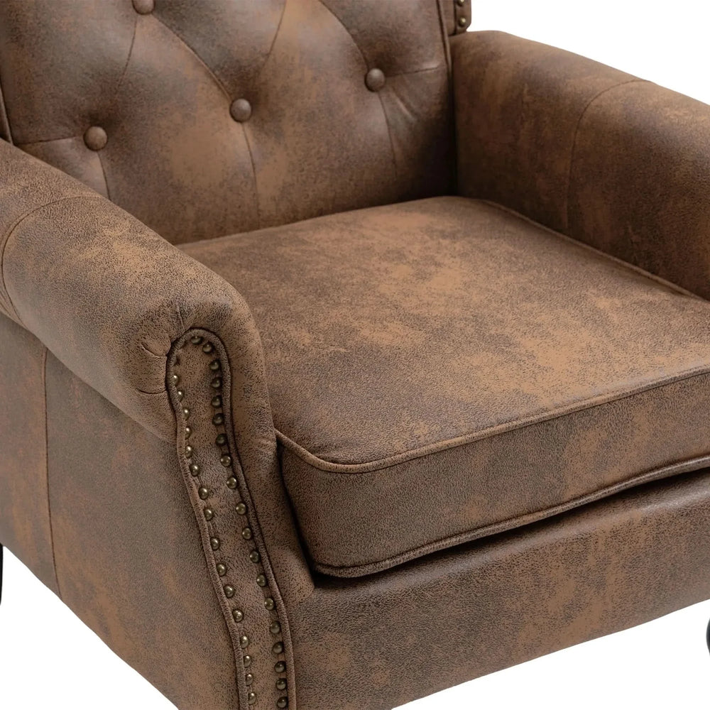 Armchair With Microsuede Upholstery Wood Frame Cozy Living Room Chair Media 19