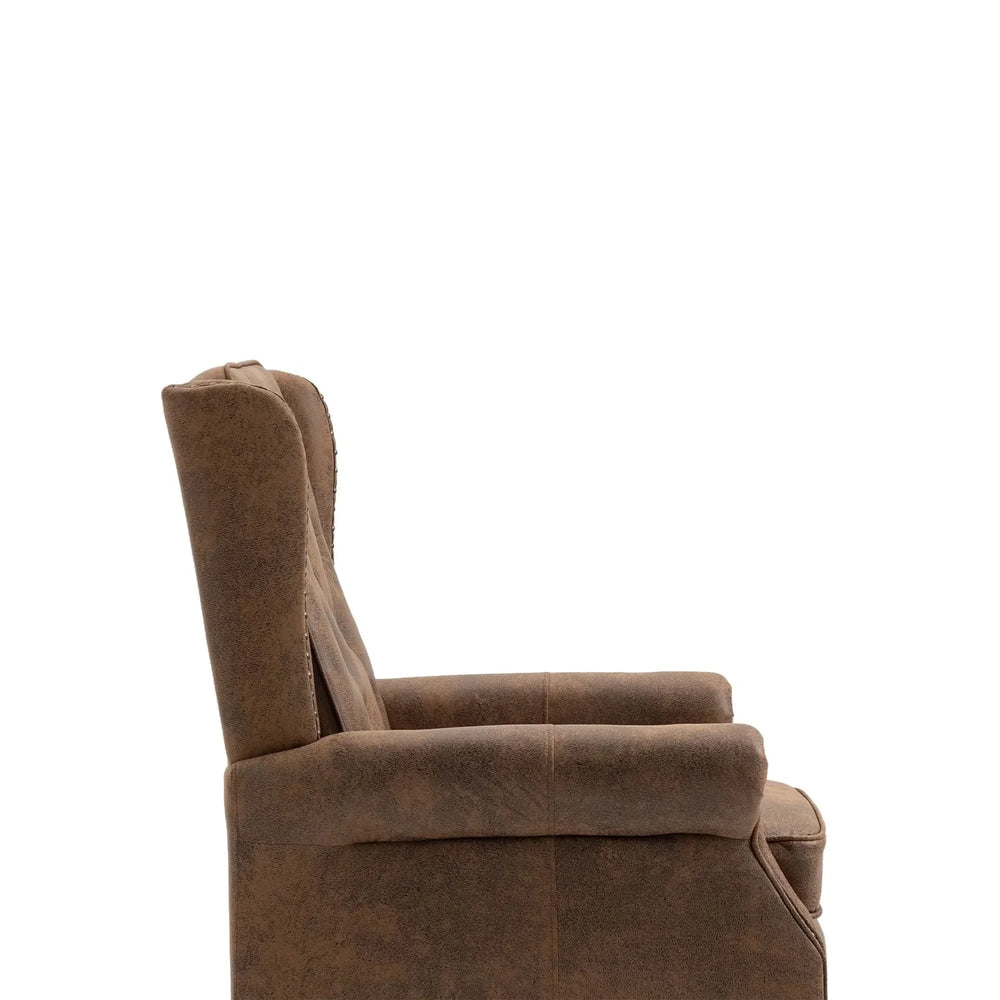 Armchair With Microsuede Upholstery Wood Frame Cozy Living Room Chair Media 23