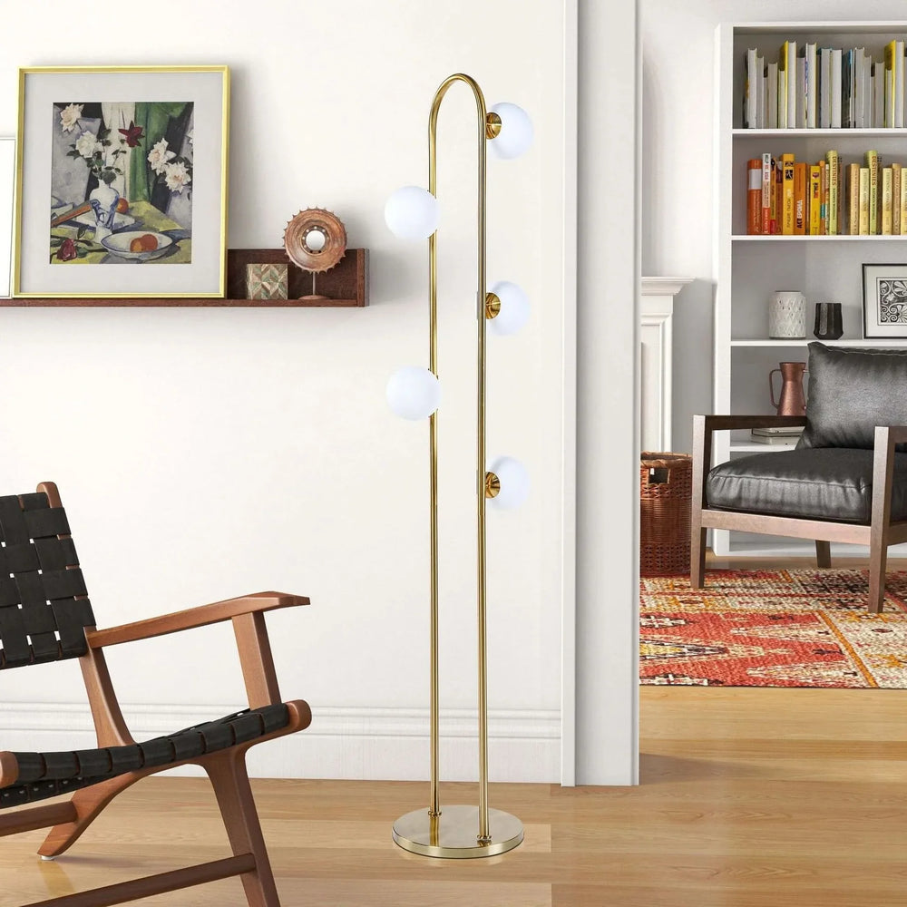 Floor Lamp Gold Metal Modern Tall Corner Lighting For Living Room & Office Media 7