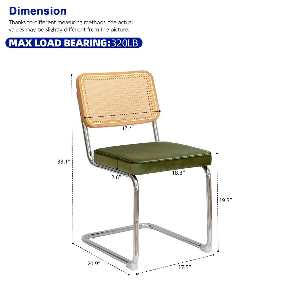Dining Chairs Fabric & Metal Olive Green With Chrome Mid Century Cantilever Legs Media 18