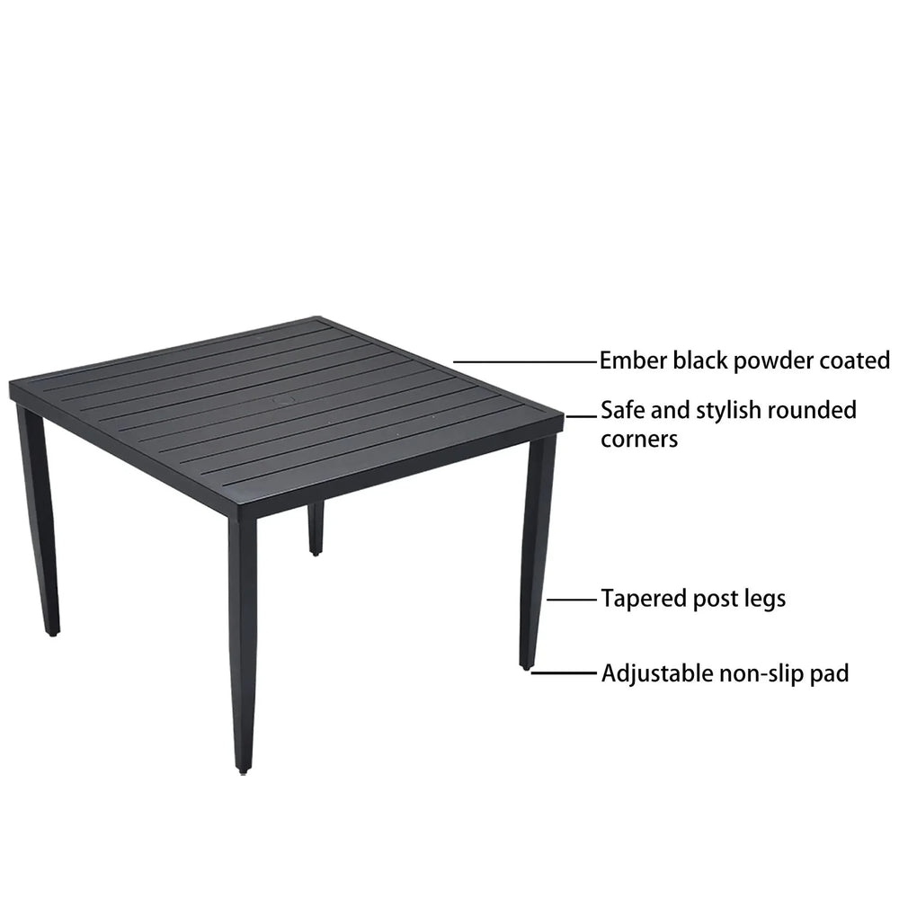 Outdoor Dining Set Aluminium Modern Seats 4 Cushions Included Patio Media 10