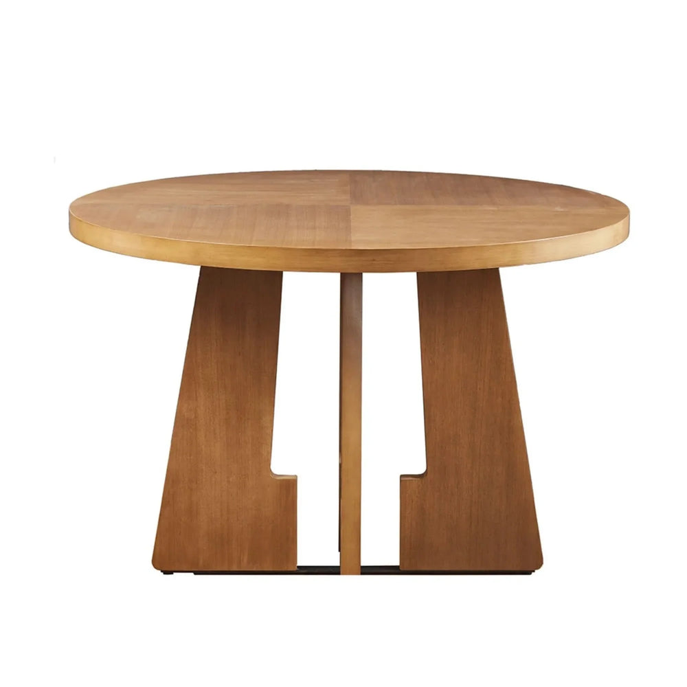 Round Dining Table Pecan Wood Veneer 44 Inch Diameter Modern Dining Media 4
