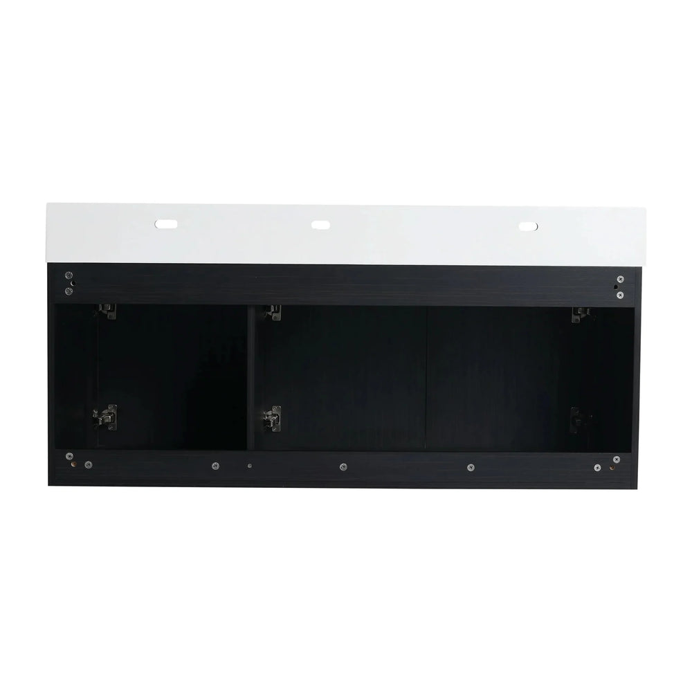Wall Mounted Bathroom Vanity Thick Edged Resin Basin Plywood Modern Media 16