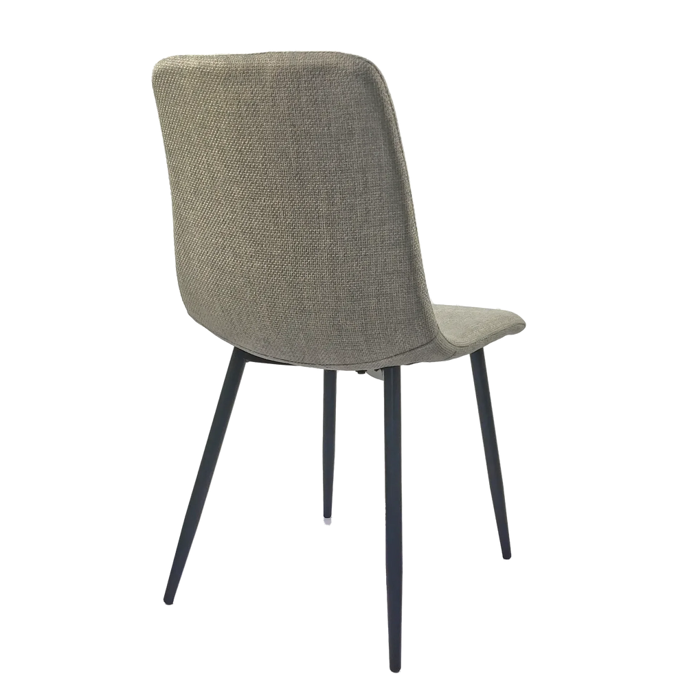 Dining Chairs Linen Cushioned Seats Modern With Black Metal Legs Set Of 4 Media 8