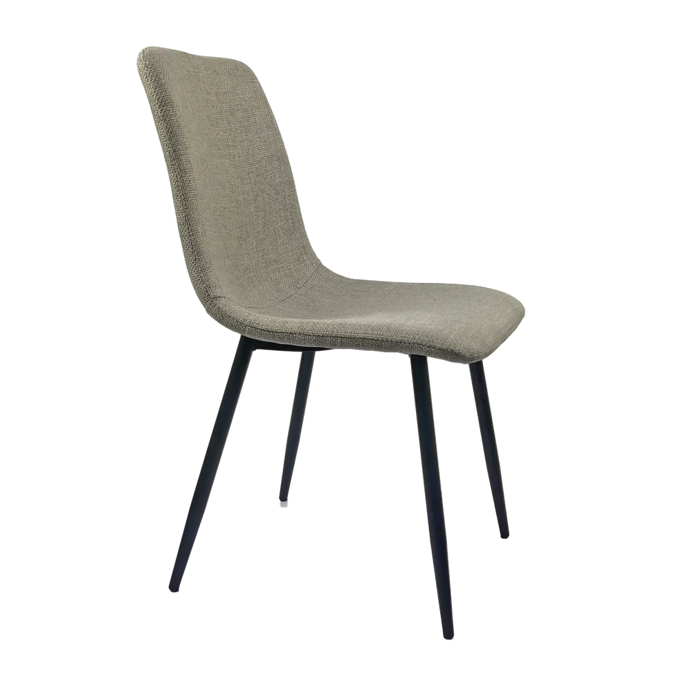 Dining Chairs Linen Cushioned Seats Modern With Black Metal Legs Set Of 4 Media 9