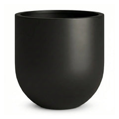 DTY Signature Mount Antero 19.7''D x 19.7''H Modern Indoor Outdoor Fiberstone Bullet Shaped Planter, Durable Round Garden Pot, Weather Resistant, Drainage Hole & Rubber Plug - Large, Gray perspective