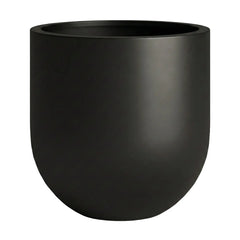 DTY Signature Mount Antero 19.7''D x 19.7''H Modern Indoor Outdoor Fiberstone Bullet Shaped Planter, Durable Round Garden Pot, Weather Resistant, Drainage Hole & Rubber Plug - Large, Gray perspective