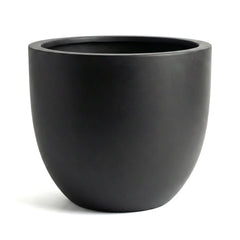 DTY Mount Belford 17.3'' D x 14.8'' H (Pot Opening 15.7") Fiberstone Egg Shaped Planter with Drainage Hole, Smooth Finishes, Weather Resistant for Indoor and Outdoor, 2 Extra Coco Mats - Large, White perspective