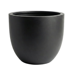DTY Mount Belford 17.3'' D x 14.8'' H (Pot Opening 15.7") Fiberstone Egg Shaped Planter with Drainage Hole, Smooth Finishes, Weather Resistant for Indoor and Outdoor, 2 Extra Coco Mats - Large, White perspective