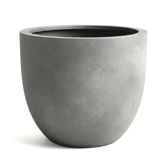 DTY Mount Belford 17.3'' D x 14.8'' H (Pot Opening 15.7") Fiberstone Egg Shaped Planter with Drainage Hole, Smooth Finishes, Weather Resistant for Indoor and Outdoor, 2 Extra Coco Mats - Large, White perspective
