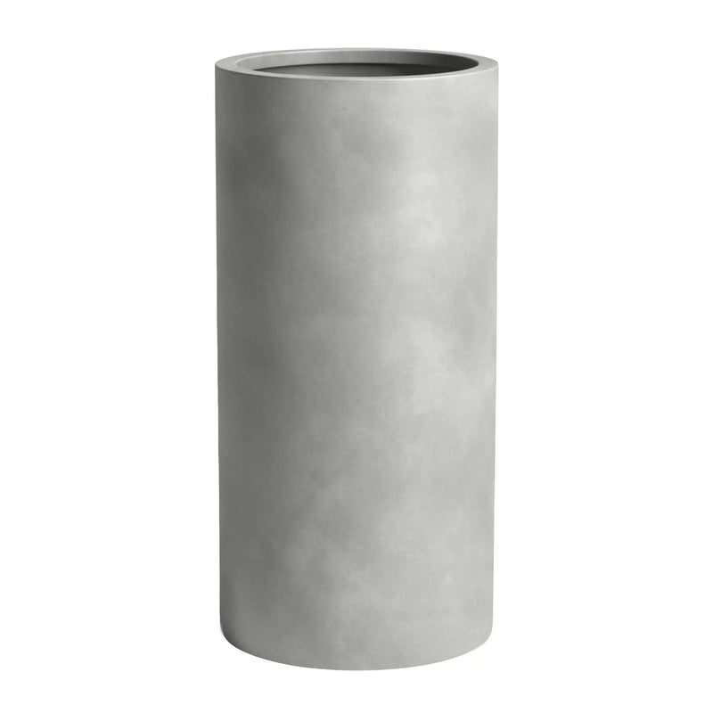 DTY Mount Oxford 15.7" D x 31.5" H (Pot Opening 11.0") Fiberstone Tall Planter with Drainage Hole, Weather Resistant for Indoor and Outdoor, 2 Extra Coco Mats - Black, Large