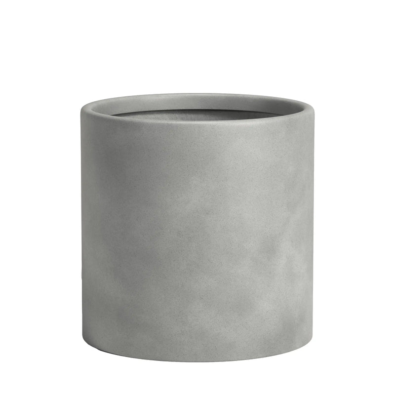 DTY Mount Powell 7.9" D x 7.9" H (Pot Opening 5.5") Fiberstone Cylindrical Planter with Drainage Hole, Weather Resistant for Indoor & Outdoor Use, Includes 2 Extra Coco Mats - Black, Extra Small