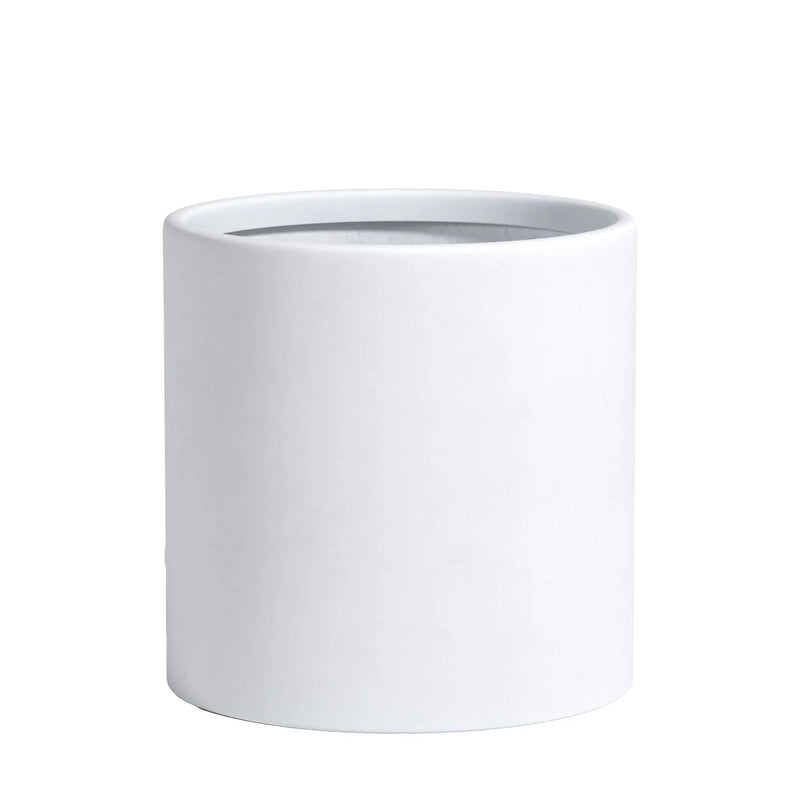 DTY Mount Powell 7.9" D x 7.9" H (Pot Opening 5.5") Fiberstone Cylindrical Planter with Drainage Hole, Weather Resistant for Indoor & Outdoor Use, Includes 2 Extra Coco Mats - Black, Extra Small