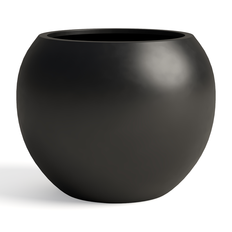 Fiberstone Round Planter Open Top Sphere Indoor Outdoor Weatherproof