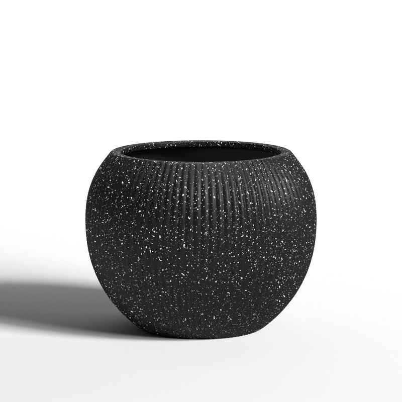 Fiberstone Round Planter Open Top Sphere Indoor Outdoor Weatherproof