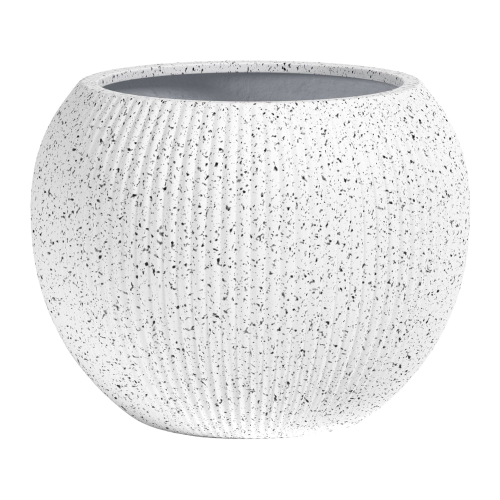 Fiberstone Round Planter Open Top Sphere Indoor Outdoor Weatherproof Media 60