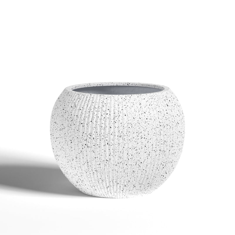 Fiberstone Round Planter Open Top Sphere Indoor Outdoor Weatherproof