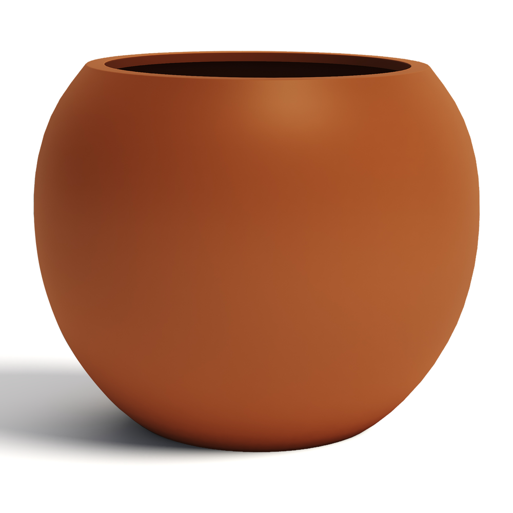 Fiberstone Round Planter Open Top Sphere Indoor Outdoor Weatherproof Media 39