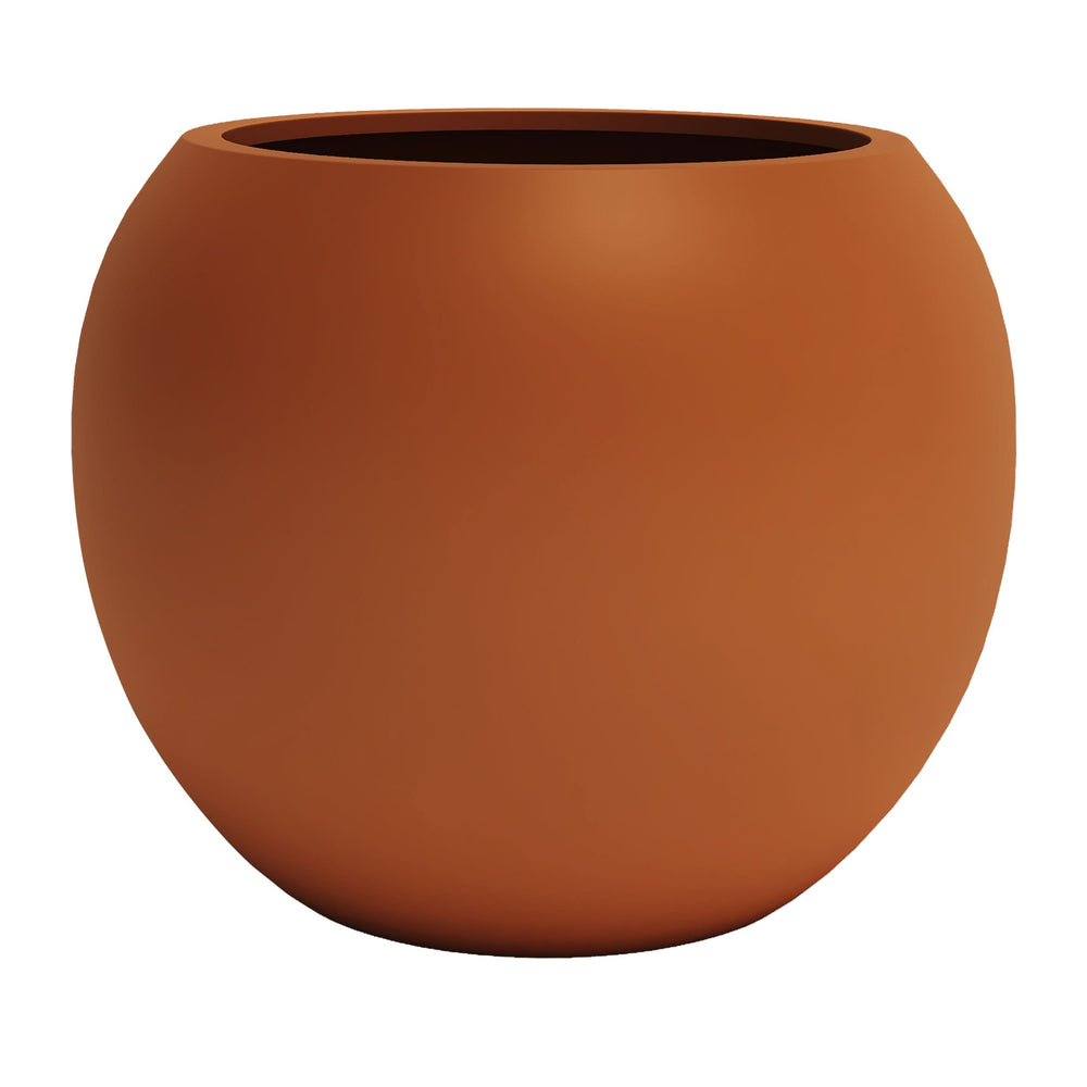 Fiberstone Round Planter Open Top Sphere Indoor Outdoor Weatherproof Media 37