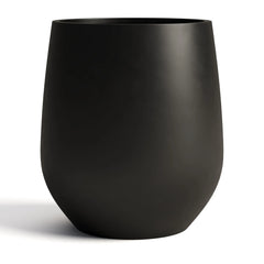 DTY Signature Mount Wilson Modern Indoor Outdoor Fiberstone Tapered Planter, Lightweight, Weather Resistant Garden Pot with Drainage Hole & Rubber Plug (Black, 11'' D x 12'' H) perspective