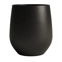 DTY Signature Mount Wilson Modern Indoor Outdoor Fiberstone Tapered Planter, Lightweight, Weather Resistant Garden Pot with Drainage Hole & Rubber Plug (Black, 11'' D x 12'' H) perspective