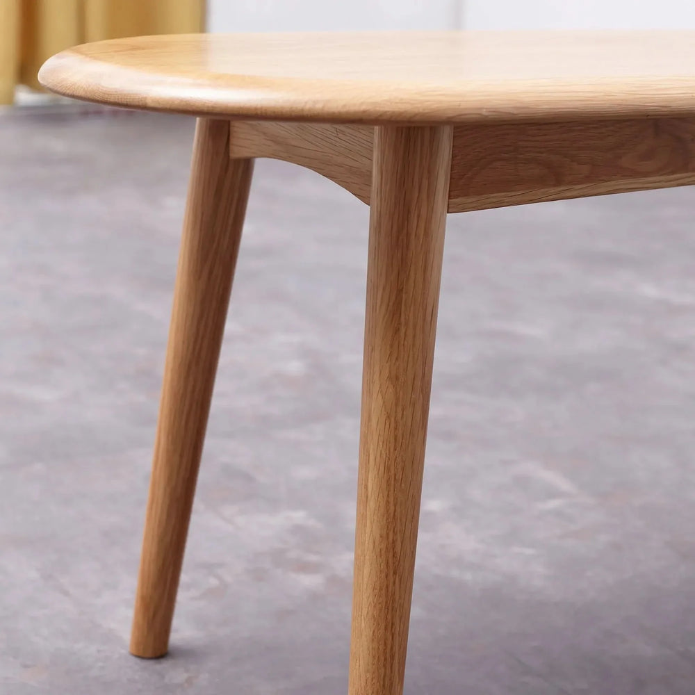 Oak Dining Bench Solid Wood Half Round Design Rustic For Living Room Media 9
