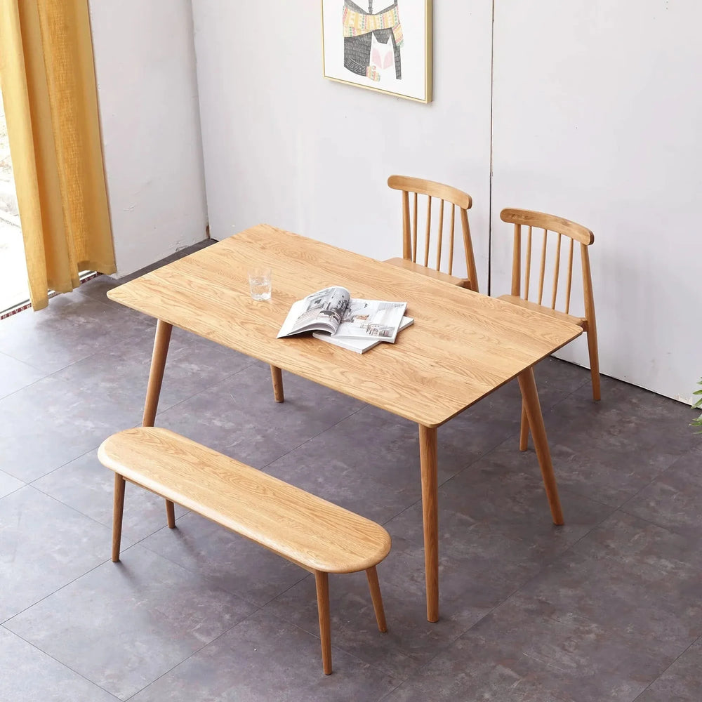 Oak Dining Bench Solid Wood Half Round Design Rustic For Living Room Media 12