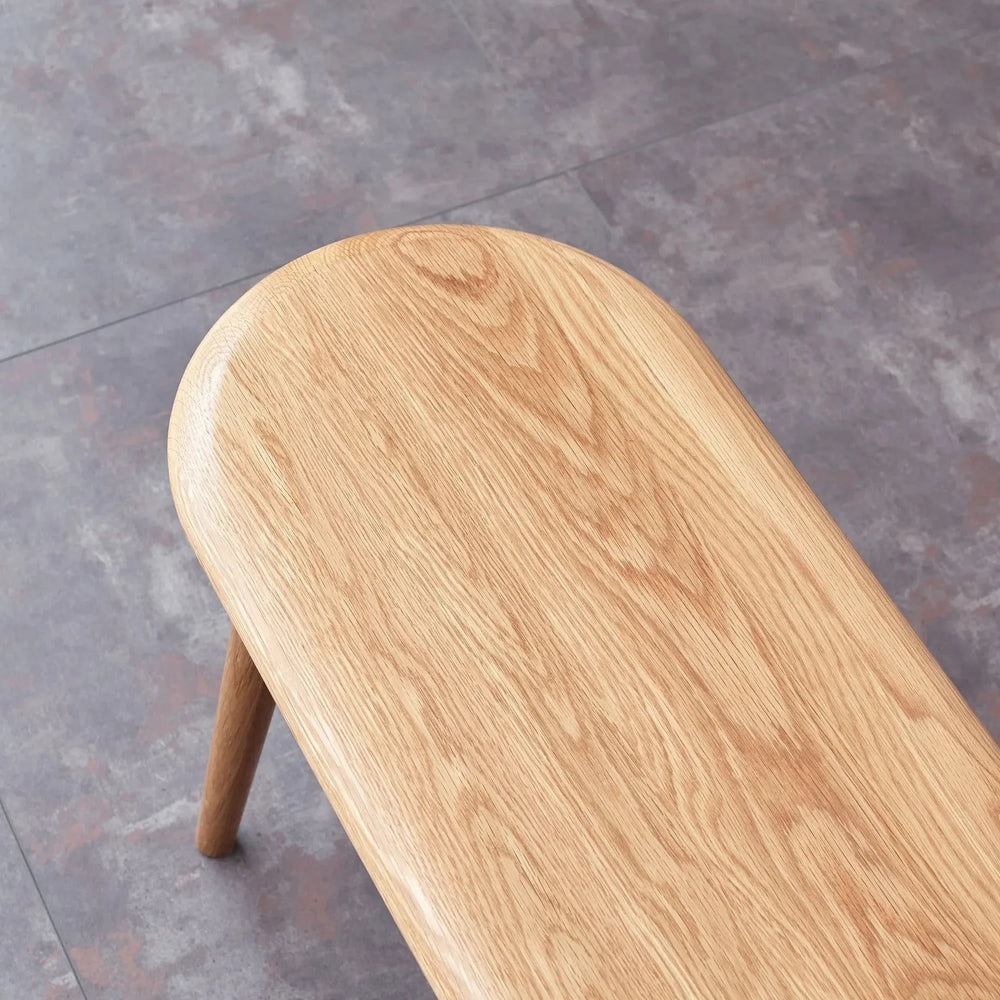 Oak Dining Bench Solid Wood Half Round Design Rustic For Living Room Media 5