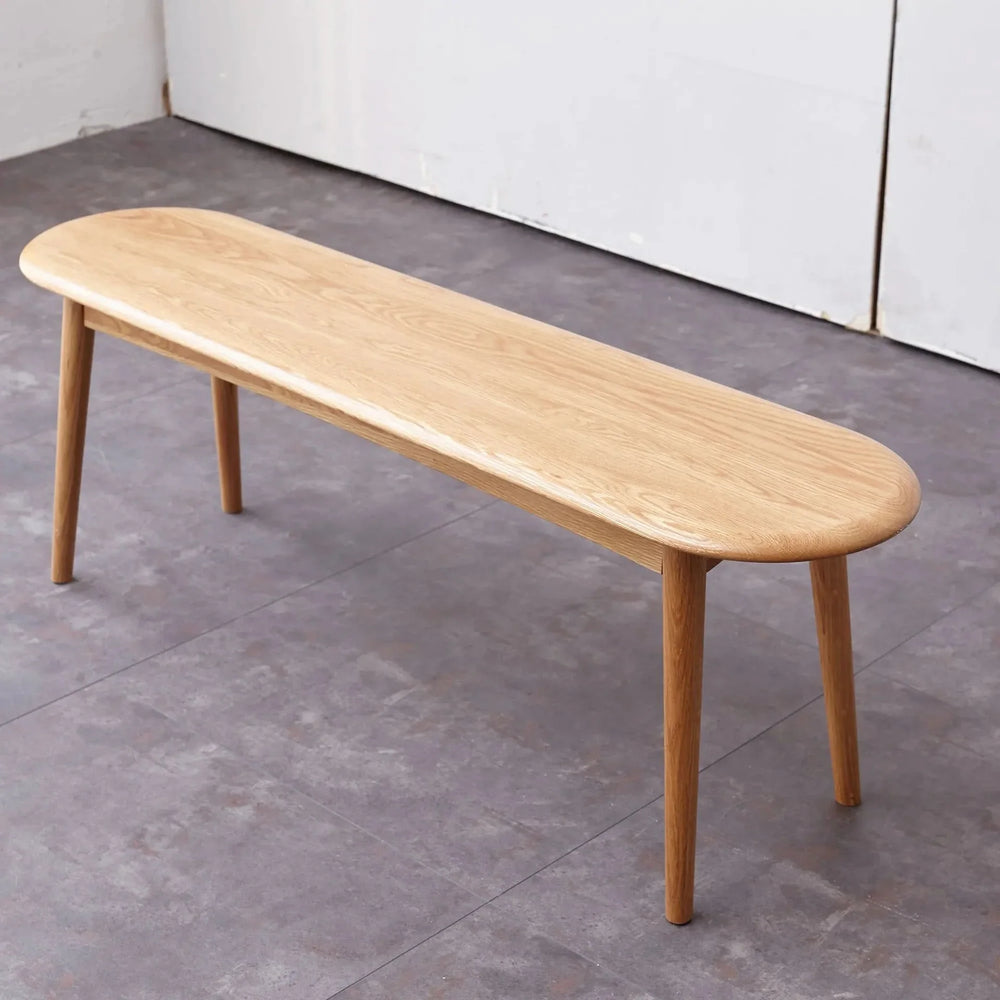 Oak Dining Bench Solid Wood Half Round Design Rustic For Living Room Media 4
