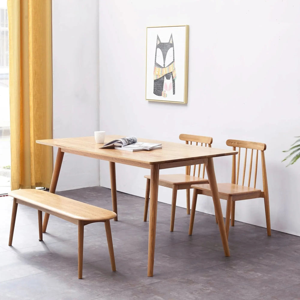 Oak Dining Bench Solid Wood Half Round Design Rustic For Living Room Media 14