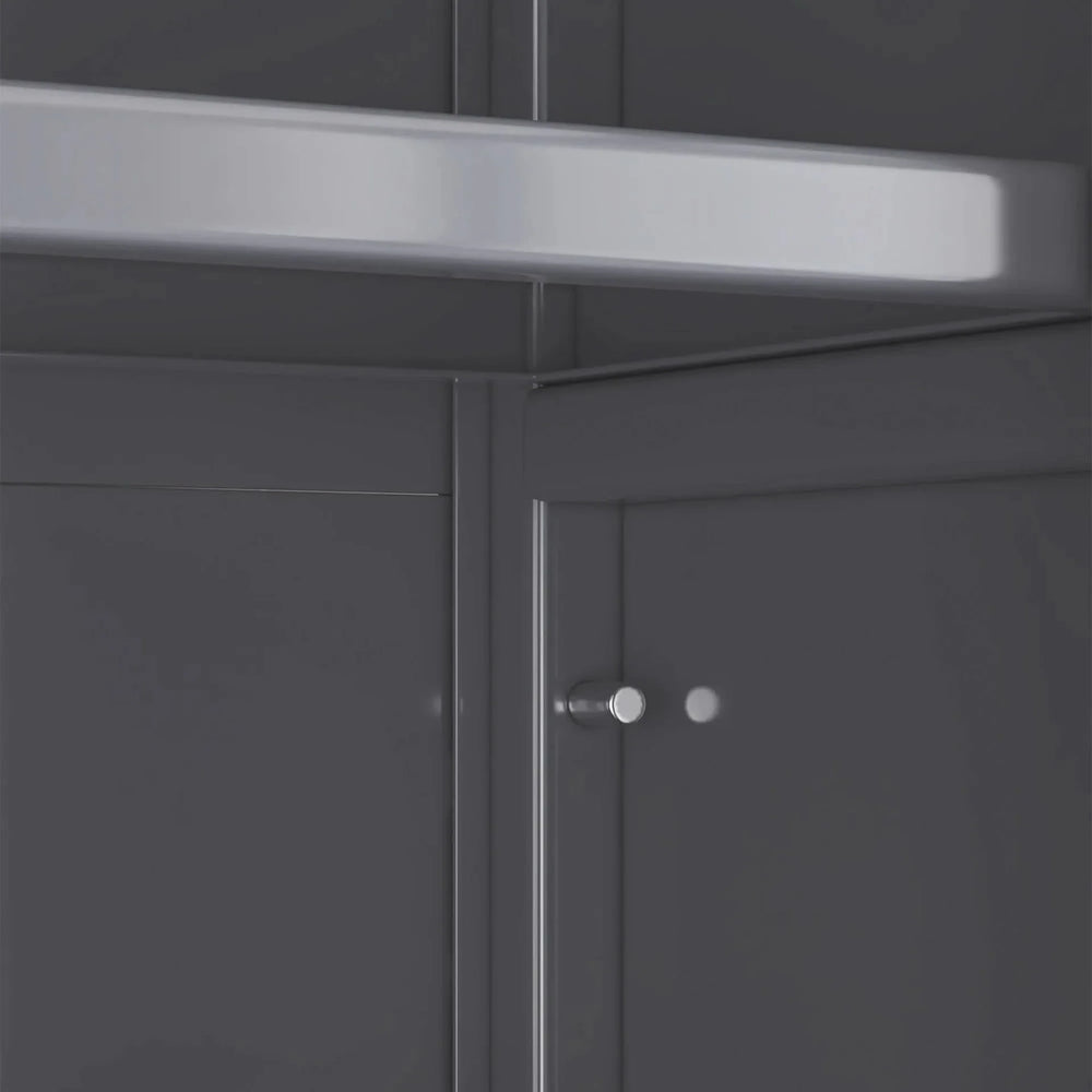 Kitchen Storage Cabinet Metal Multilevel Microwave Storage System Media 4